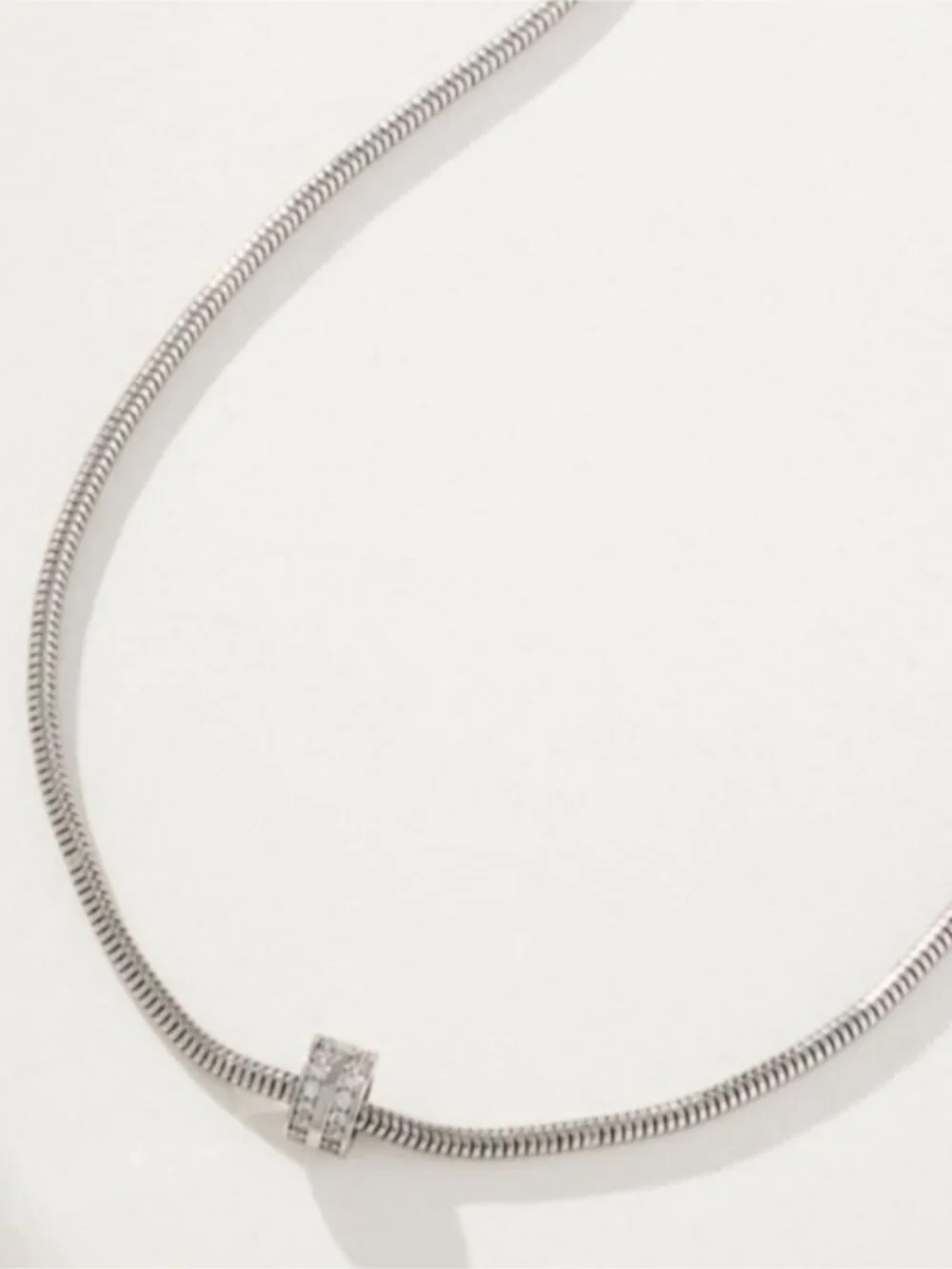 New! Anthropologie Silver Plated Crystal Charm Necklace (2019) NWT